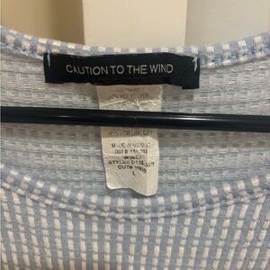 Caution to the Wind Blue White Women's Anthropologie Dress size L Large